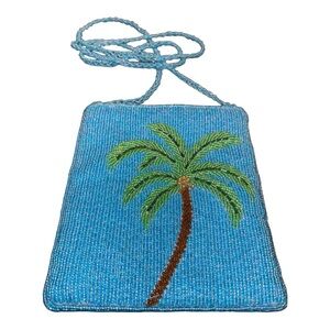 Ermo fully beaded tropical vibes evening bag. Beautiful turquoise beads. P7